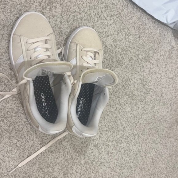 Adidas Grand Court Alpha Cream & White Sneakers, 7/8 - Picture 4 of 7